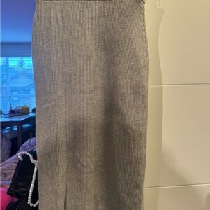 Wilfred|Gray Ribbed Knit Skirt